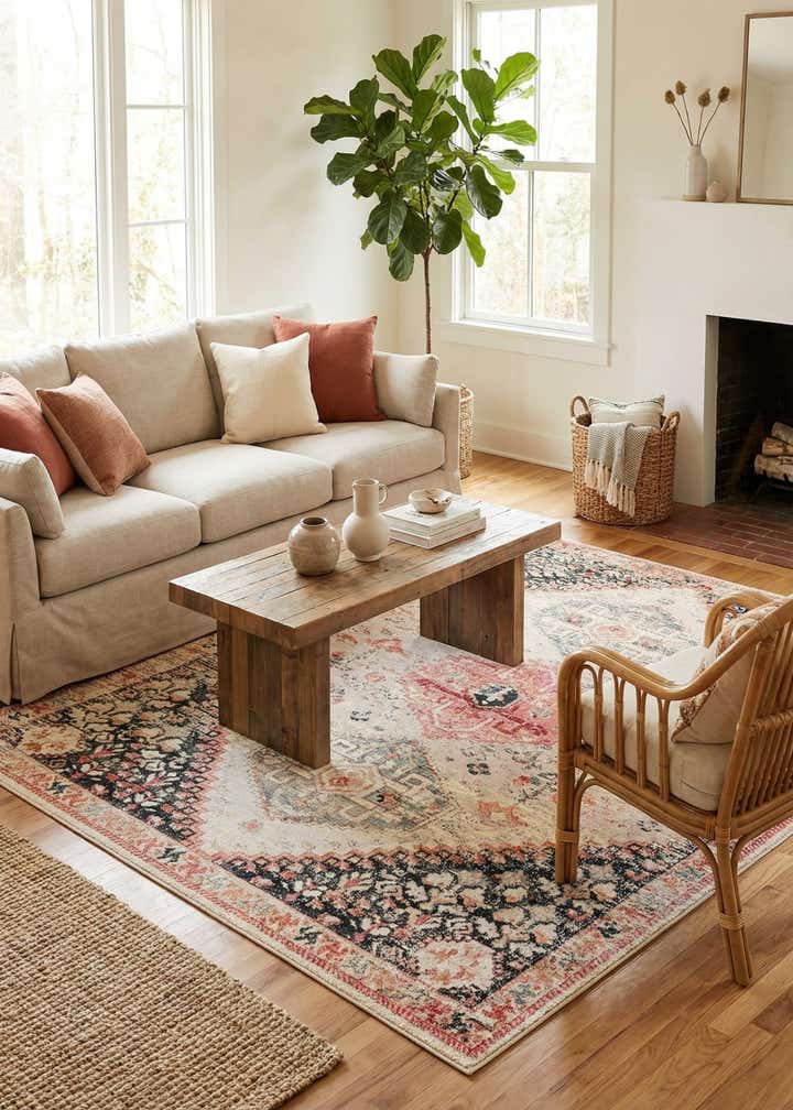 7' 10 x 10' Easy-Clean Traditional Indoor / Outdoor Rug