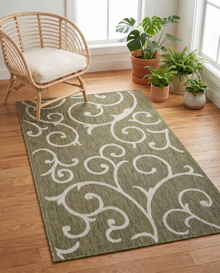 Detailansicht von 95cm x 160cm Leicht zu reinigen Botanical Innen- / Außenbereich Teppich