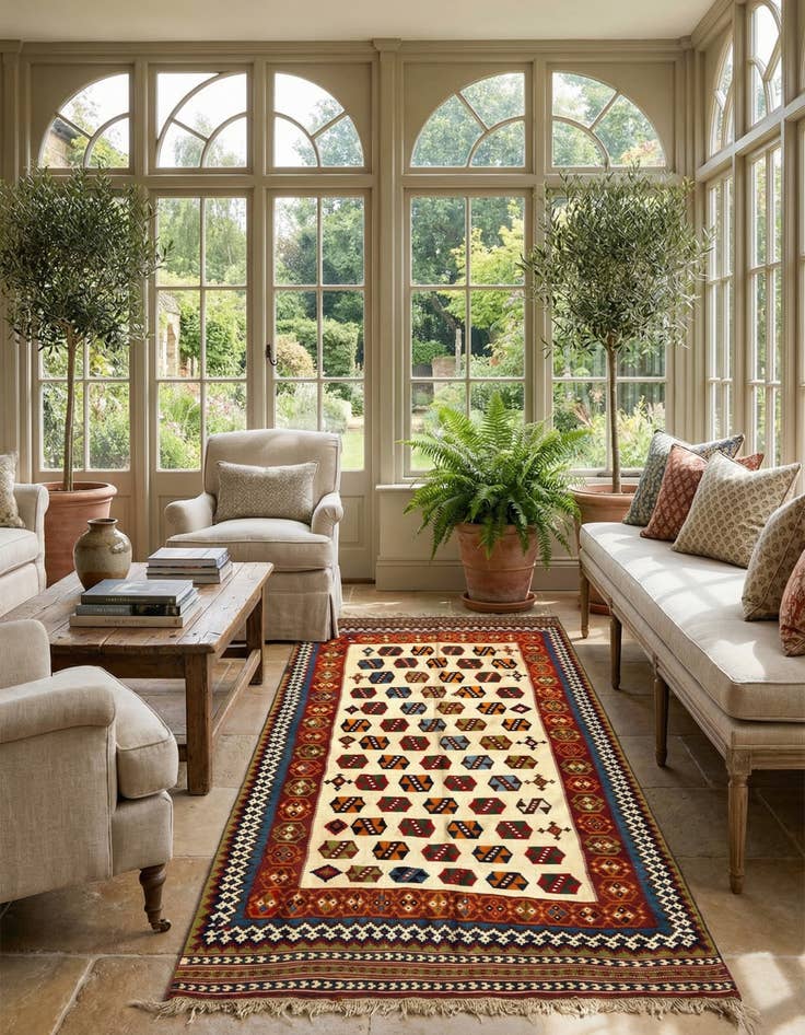 Detail image of 4' 4 x 9' 8 Kilim Runner Rug