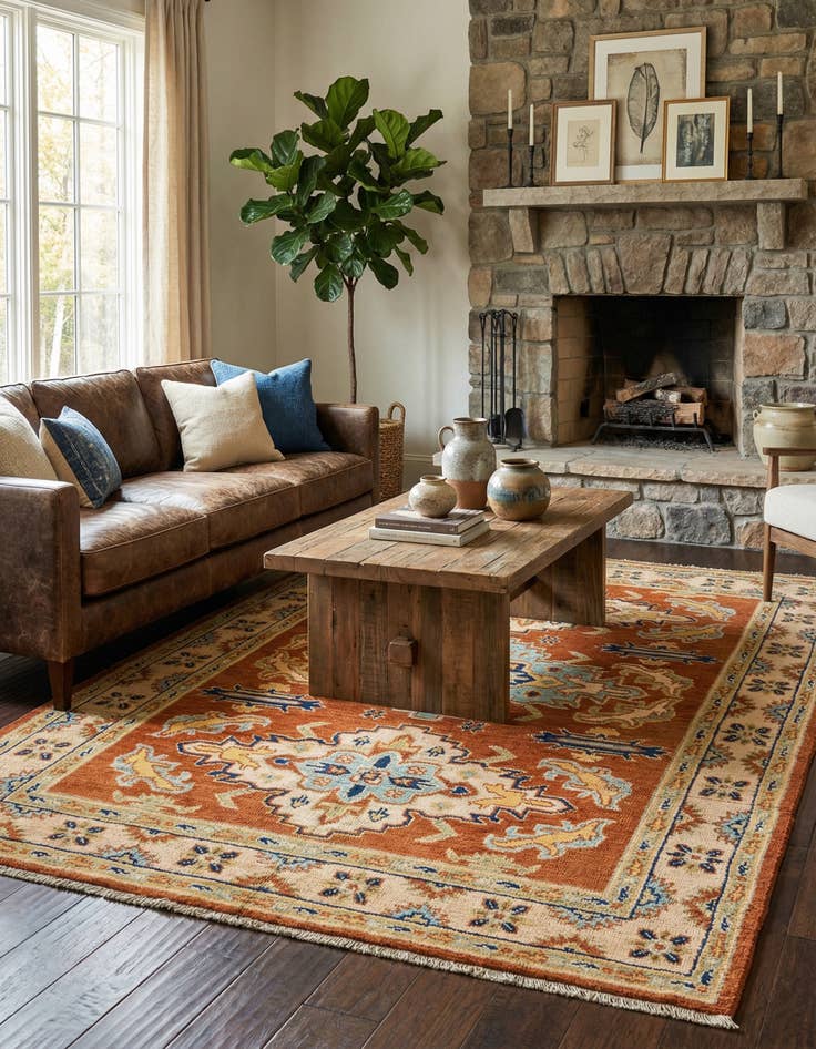 Detail image of 5' 8 x 7' 10  Hand Knotted Darya Wool Rug