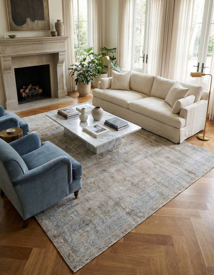 Detail image of 8' 3 x 11' 6  Hand Knotted Ultra Vintage Persian Wool Rug