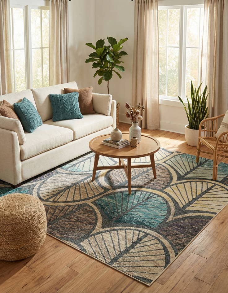 Detail image of 7' 10 x 7' 10 Easy-Clean Casablanca Indoor / Outdoor Square Rug