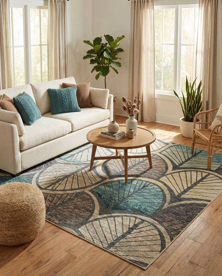 Detail image of 7' 10 x 7' 10 Easy-Clean Casablanca Indoor / Outdoor Square Rug