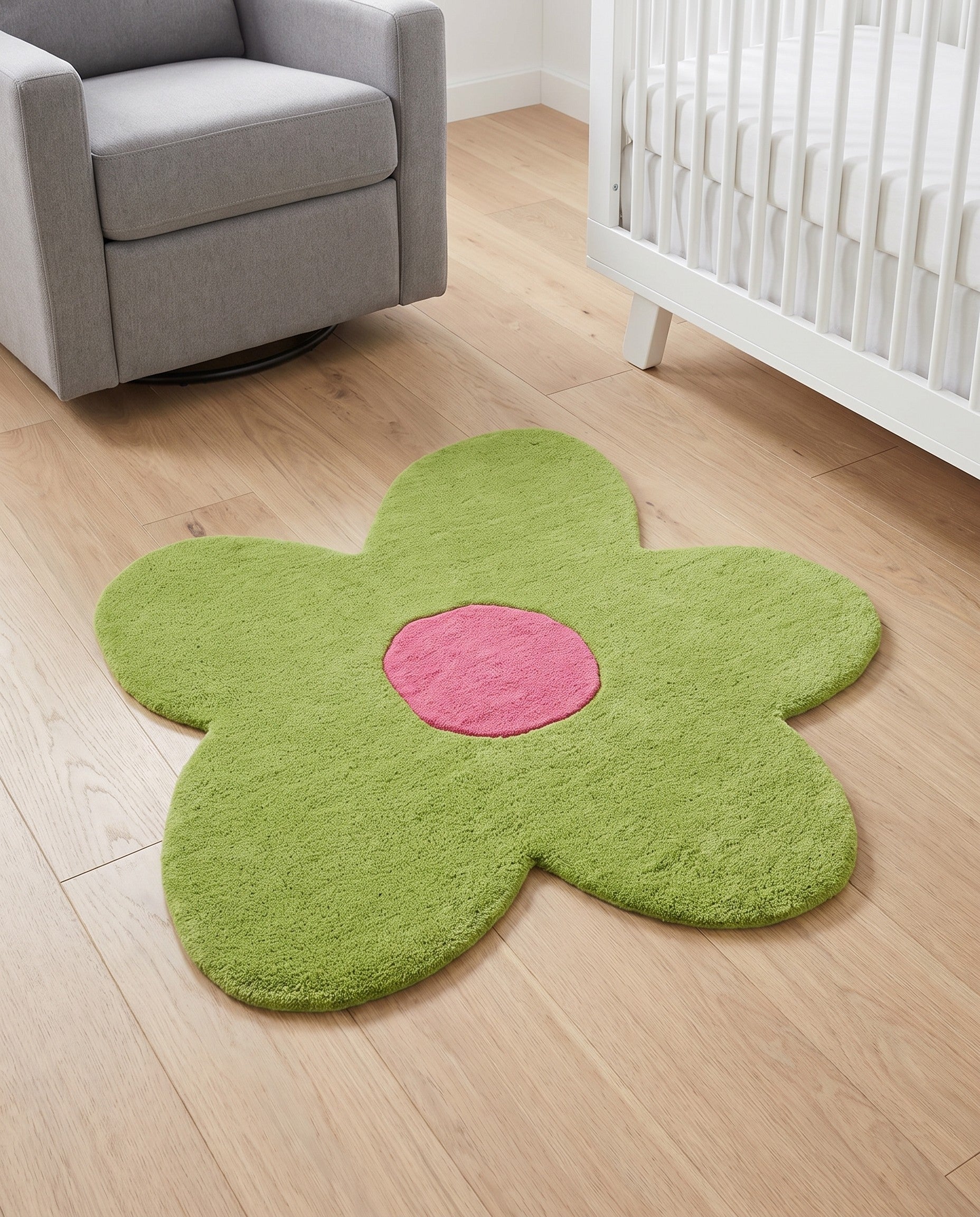 3' 1 x 3' 1 Happy Rugs Funky Flower Wool Round