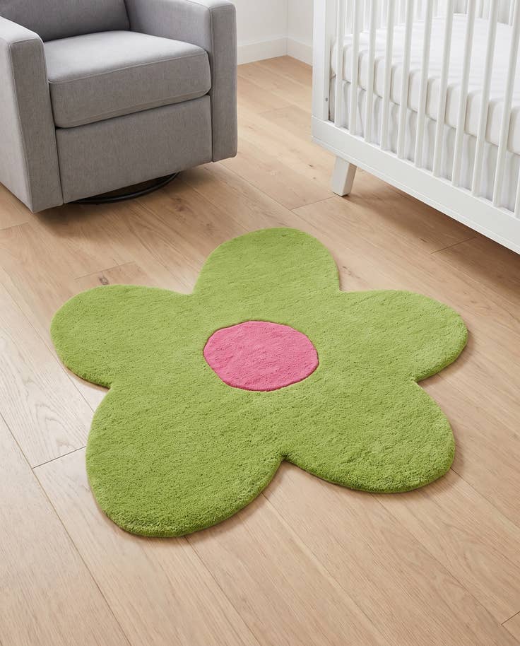 Detail image of 3' 1 x 3' 1 Happy Rugs Funky Flower Wool Round