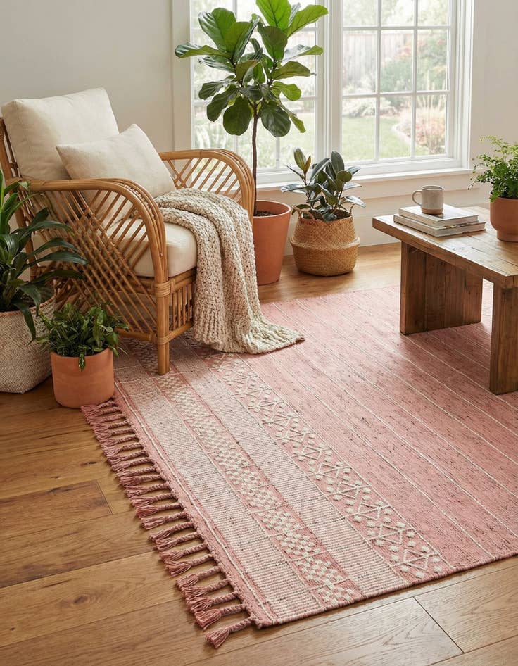 Detail image of  7' 10 x 10'  Washable Eco Bohemian Indoor / Outdoor Rug