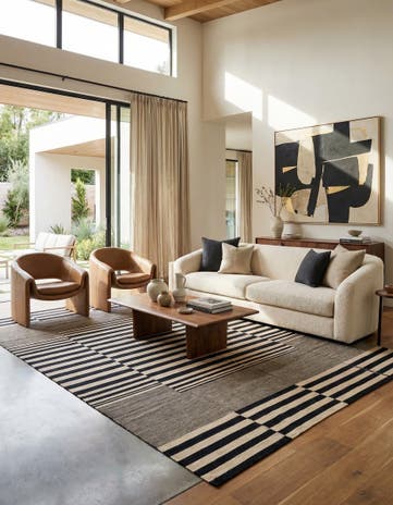 6' 10 x 9' 8 Hand Woven Kilim Modern Wool Rug