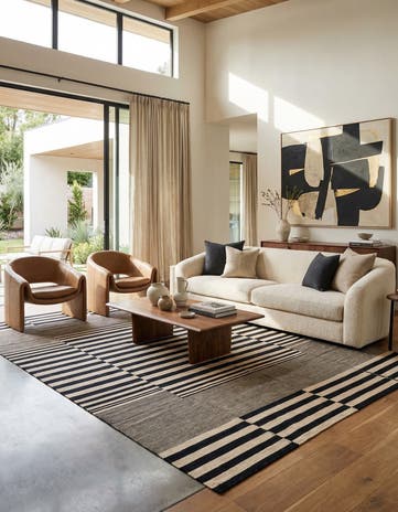 6' 10 x 9' 8 Hand Woven Kilim Modern Wool Rug