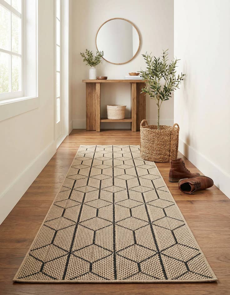 Detail image of  2' x 6' 1  Washable Lattice Indoor / Outdoor Runner Rug