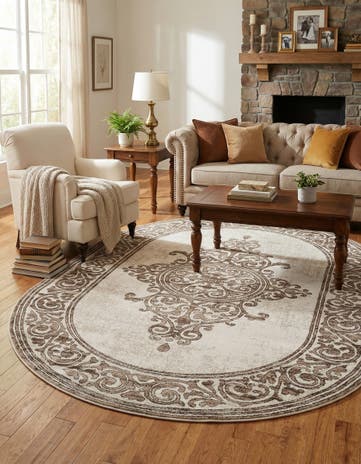 5' 3 x 8' Hermitage Oval Rug