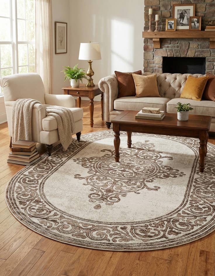 Detail image of 5' 3 x 8' Hermitage Oval Rug