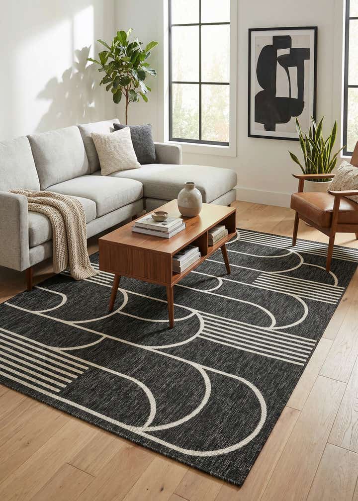 5' 3 x 8' Easy-Clean Modern Indoor / Outdoor Rug