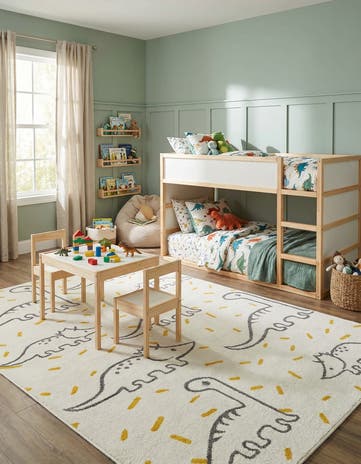 5' 3 x 8' Dinosaur Whimsy Kids Rug