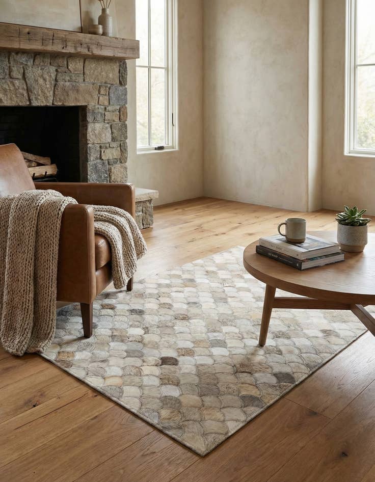 Detail image of 2' 1 x 3' Cowhide Rug