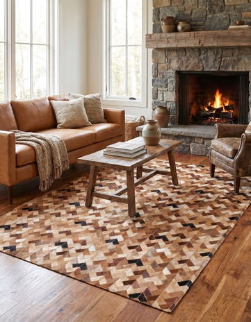 4' 7 x 6' 6 Cowhide Rug