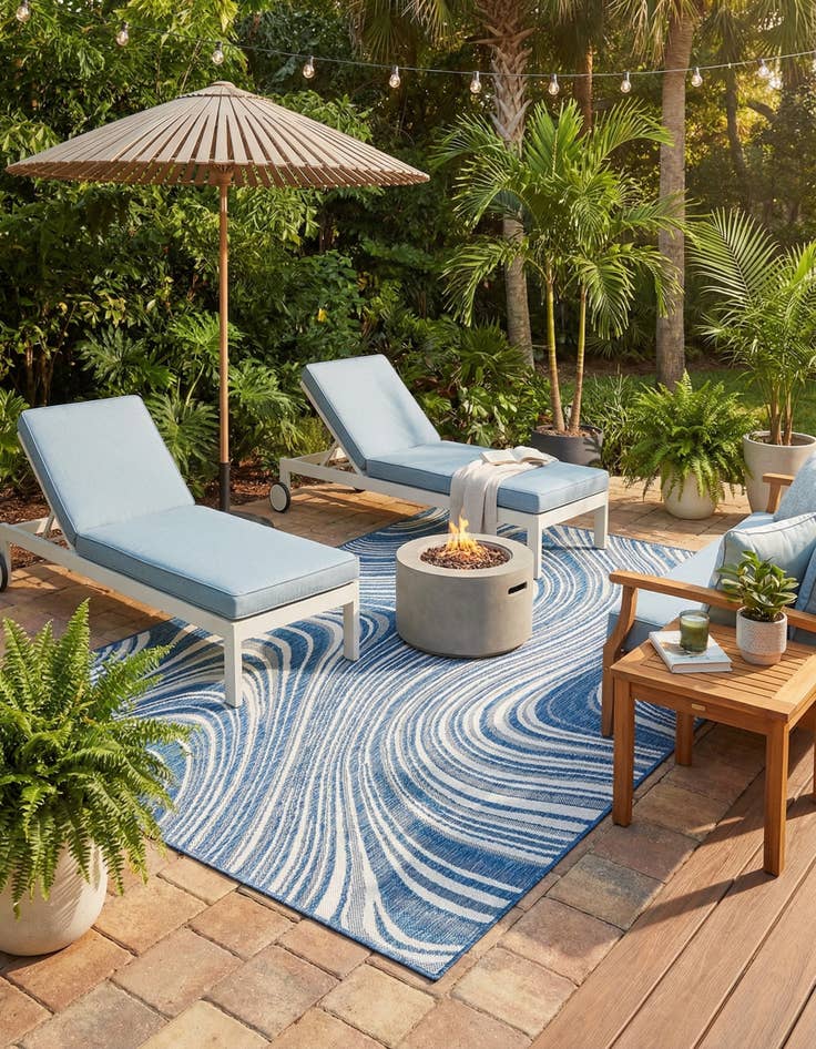 Detail image of 6' x 9'  Washable Modern Indoor / Outdoor Rug