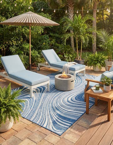 6' x 9' Easy-Clean Modern Indoor / Outdoor Rug