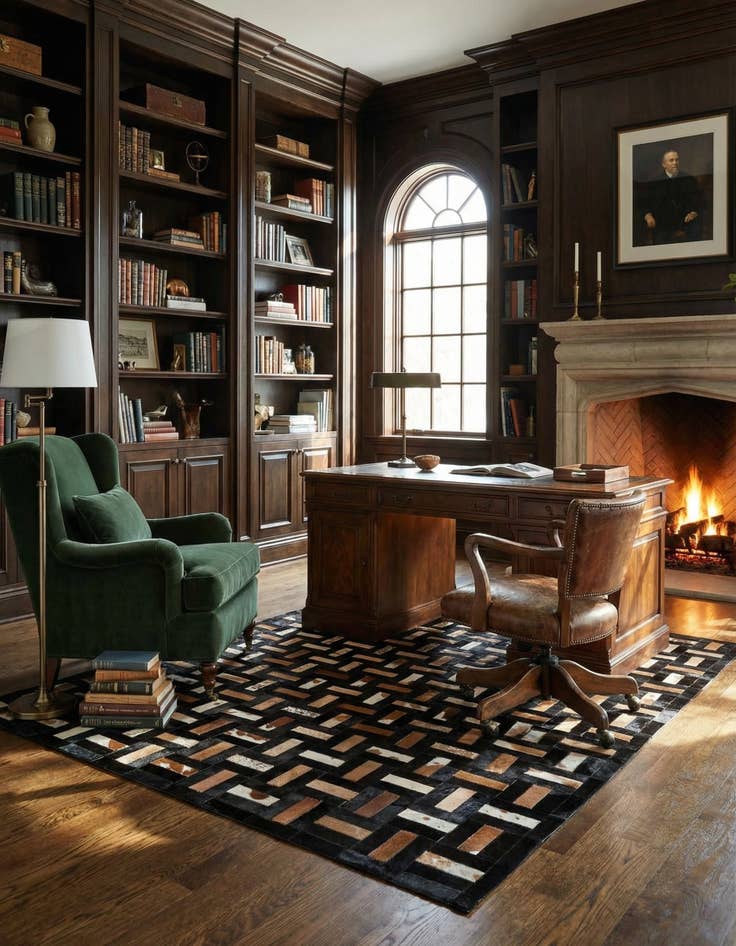 Detail image of  5' 3 x 8' 2 Cowhide - Patchwork Rug