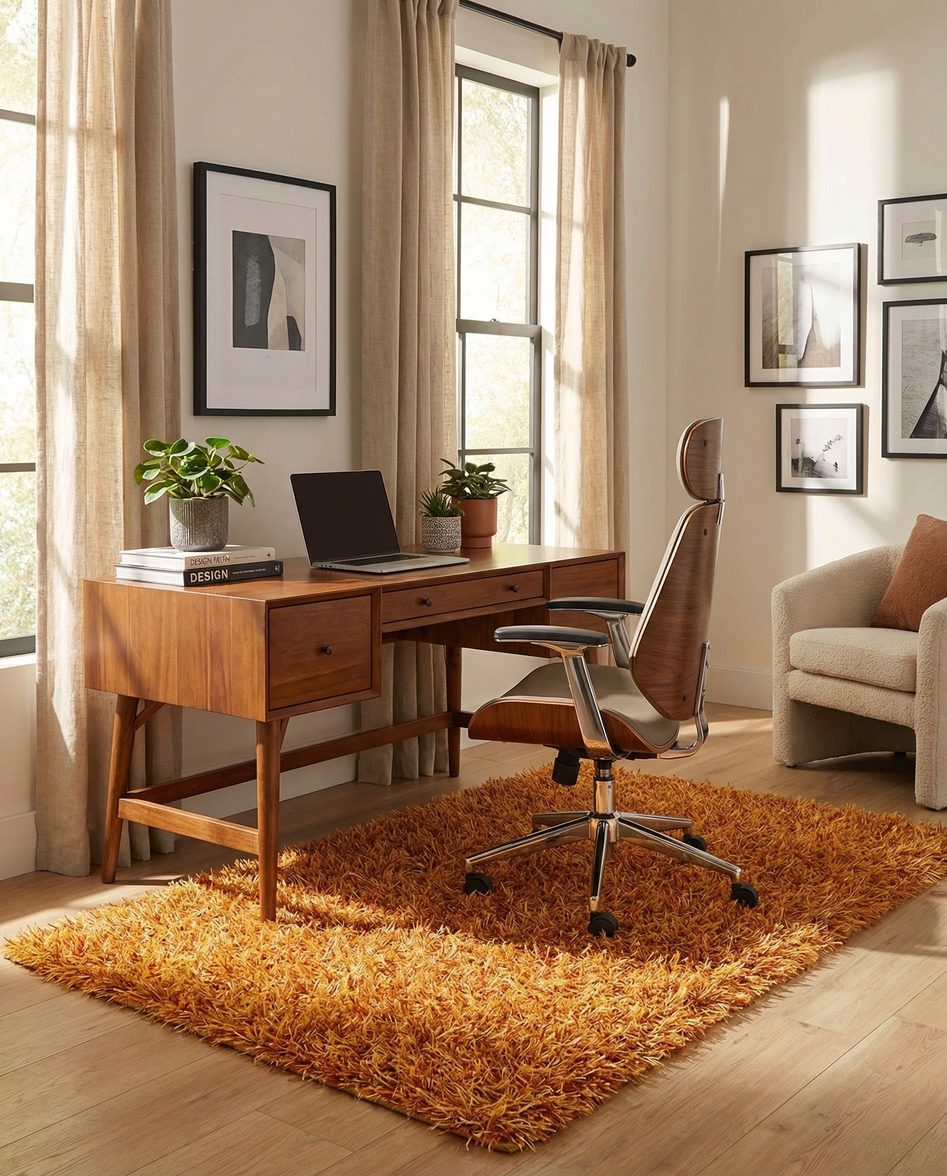 2' 5 x 4' 8  Hand Knotted Two-Tone Shag Oriental Rug