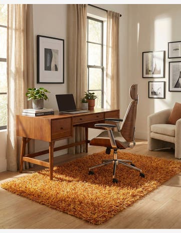 2' 5 x 4' 8 Hand Knotted Two-Tone Shag Oriental Rug