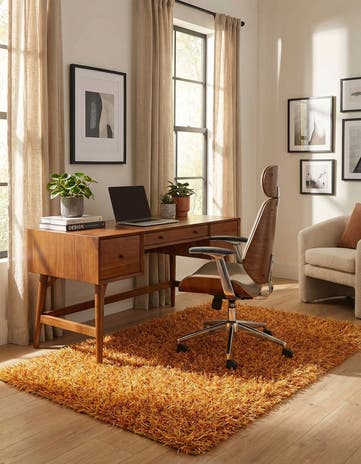 2' 5 x 4' 8 Hand Knotted Two-Tone Shag Oriental Rug
