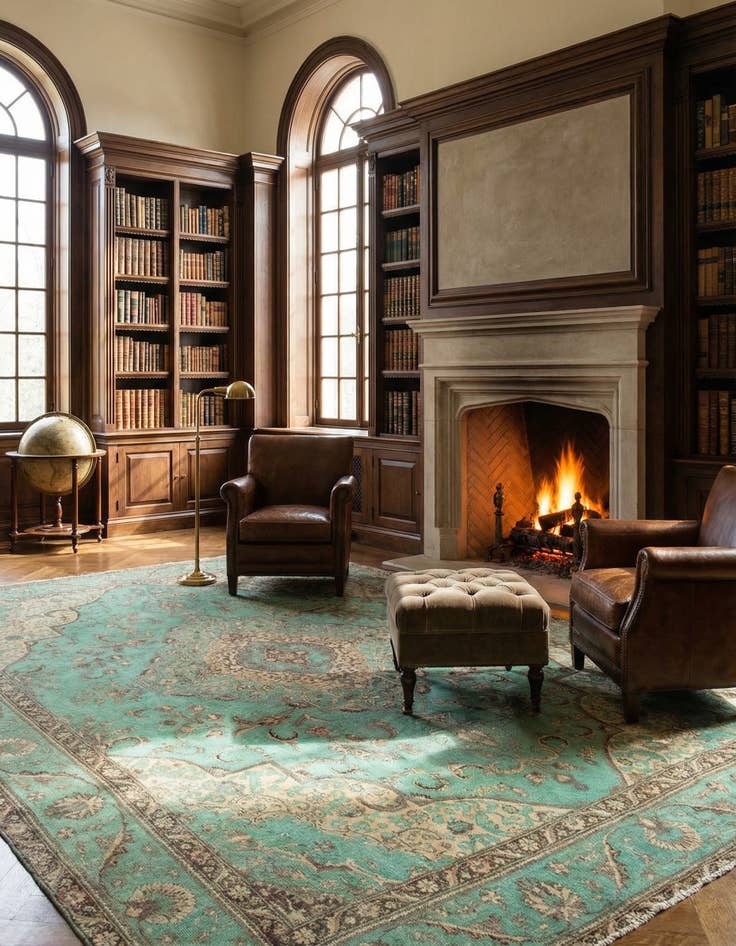 Detail image of 9' 9 x 12' 8  Hand Knotted Vintage Royal Persian Wool Rug