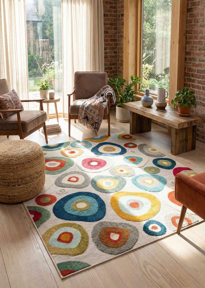 7' 10 x 7' 10 Easy-Clean Casablanca Indoor / Outdoor Square Rug