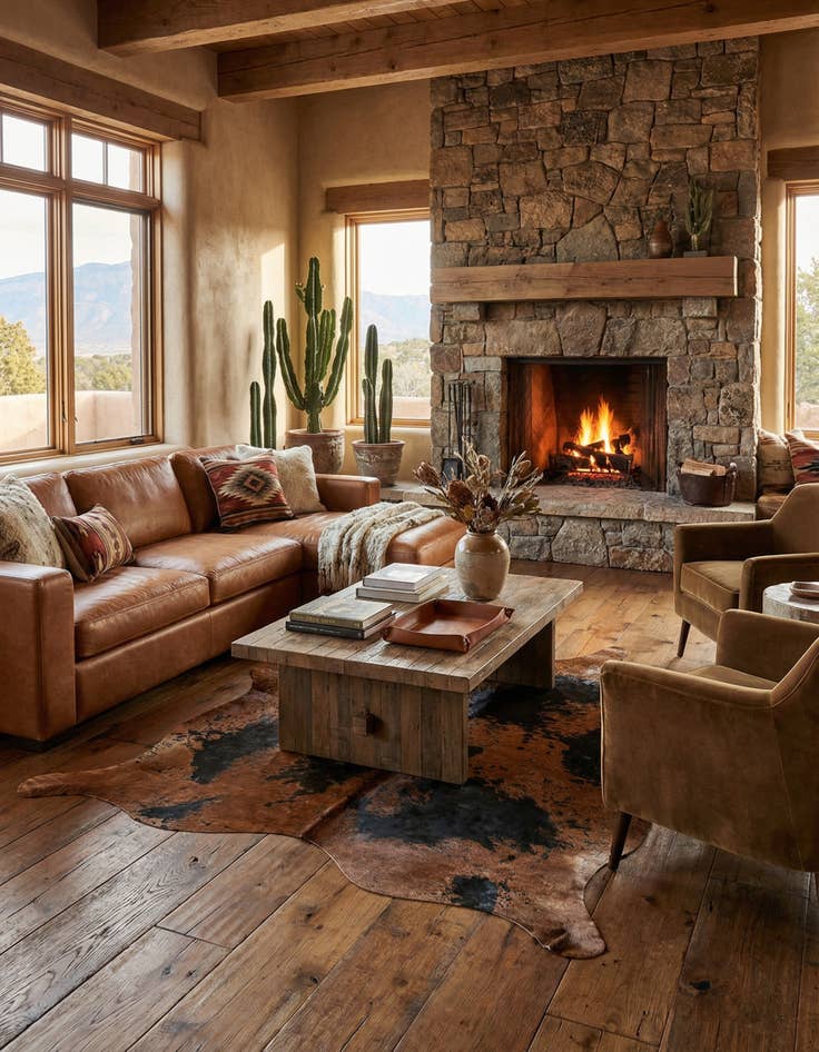 Detail image of 7' 8 x 7' 8 Cowhide Leather Square Rug