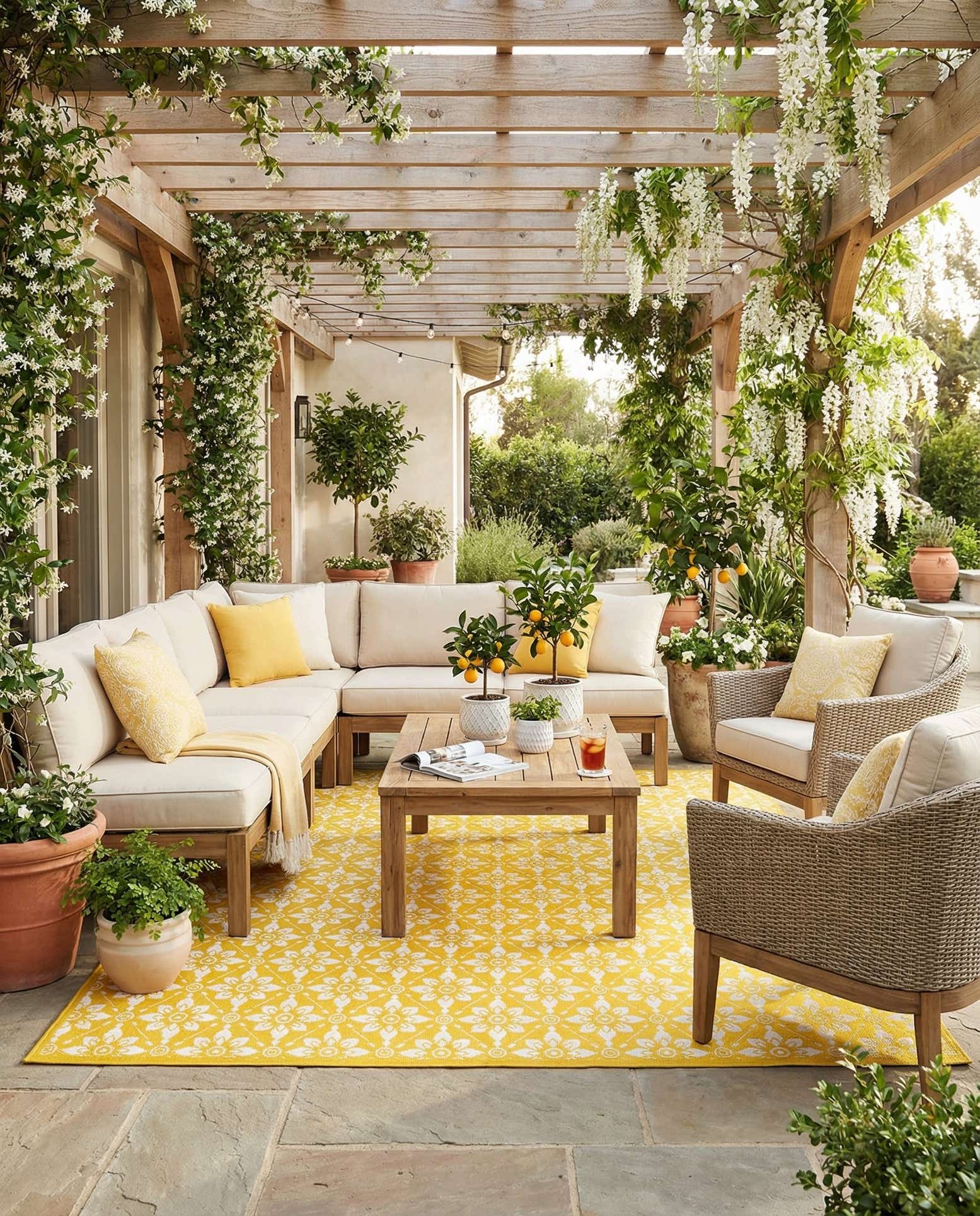 9' x 12' Easy-Clean Trellis Indoor / Outdoor Rug