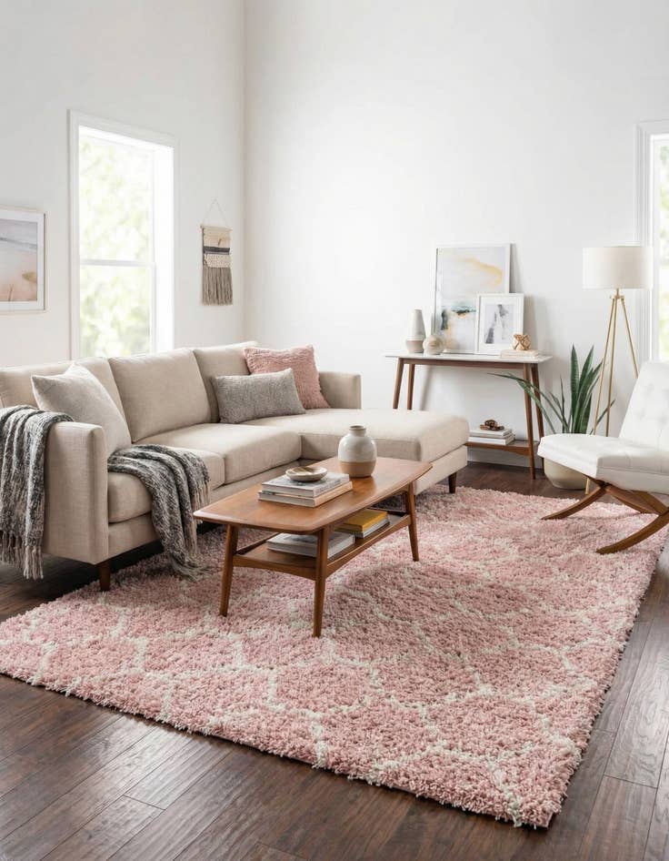 Detail image of  10' 8 x 14' Lattice Shag Rug