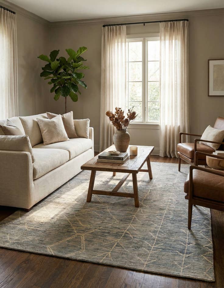 Detail image of 6' 7 x 10' 3 Hand Knotted Darya Wool Rug
