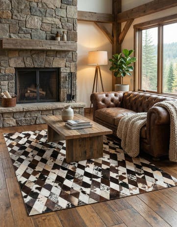4' 8 x 6' 8 Cowhide Stocks Rug
