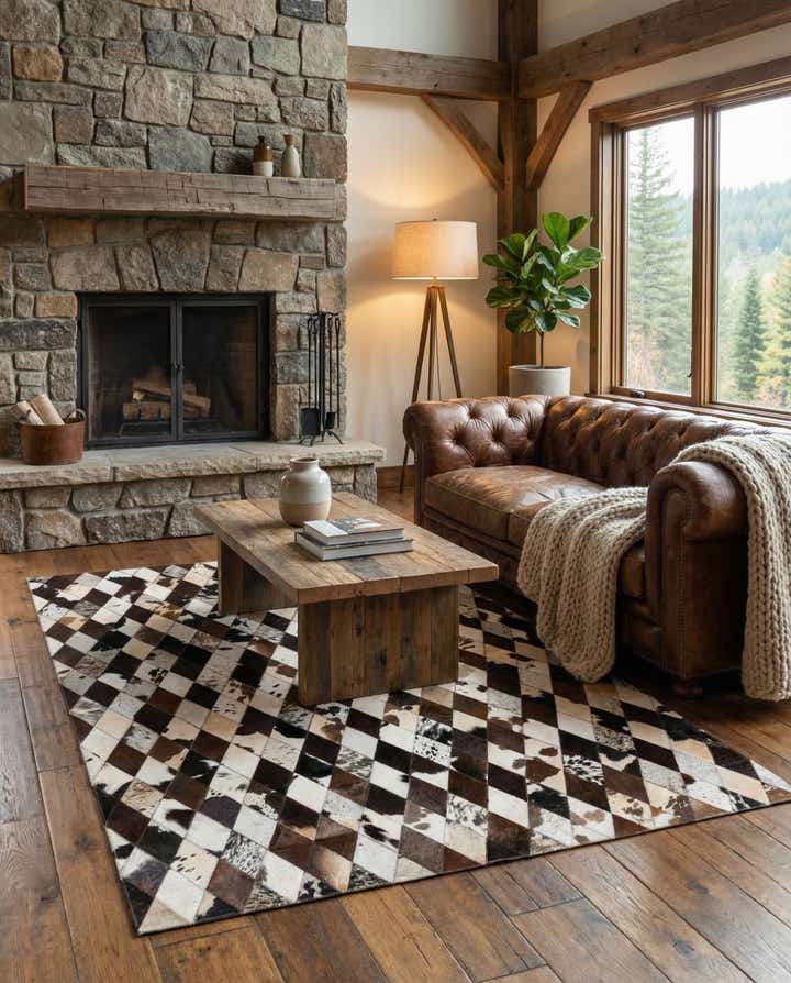 4' 8 x 6' 8 Cowhide Stocks Rug