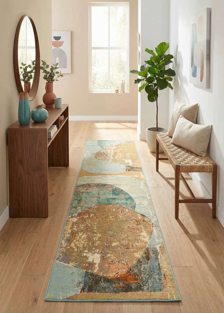 2' 7 x 10' Easy-Clean Modern Indoor / Outdoor Runner Rug