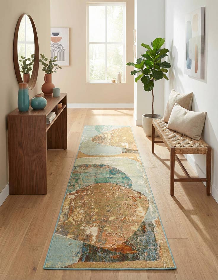 Detail image of 2' 7 x 10'  Washable Modern Indoor / Outdoor Runner Rug