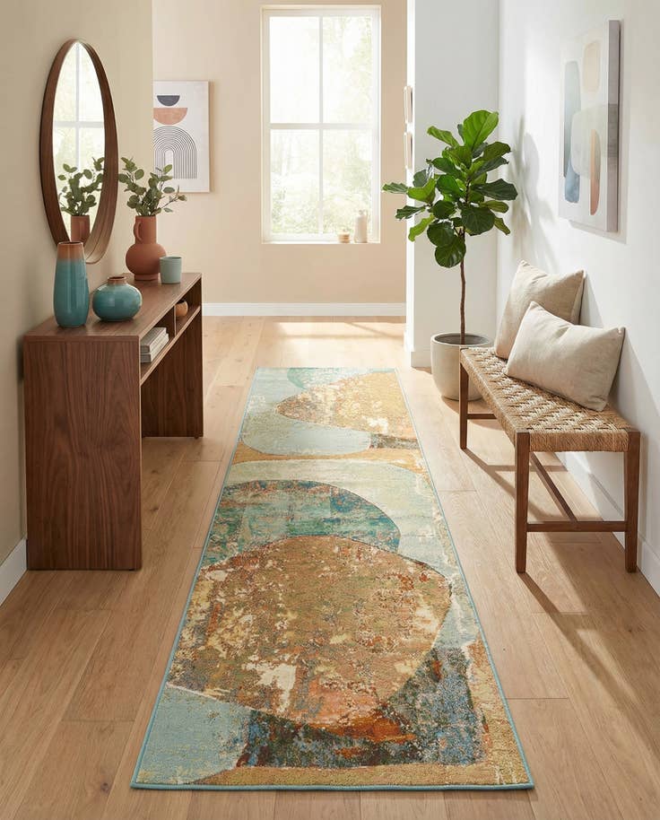Detail image of 2' 7 x 10' Easy-Clean Modern Indoor / Outdoor Runner Rug
