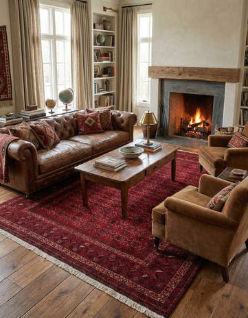 8' 1 x 11' 4 Hand Knotted Afghan Ersari Rug