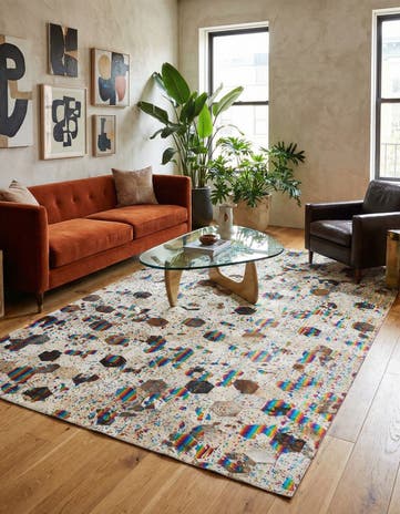 5' x 7' 10 Cowhide Leather Rug