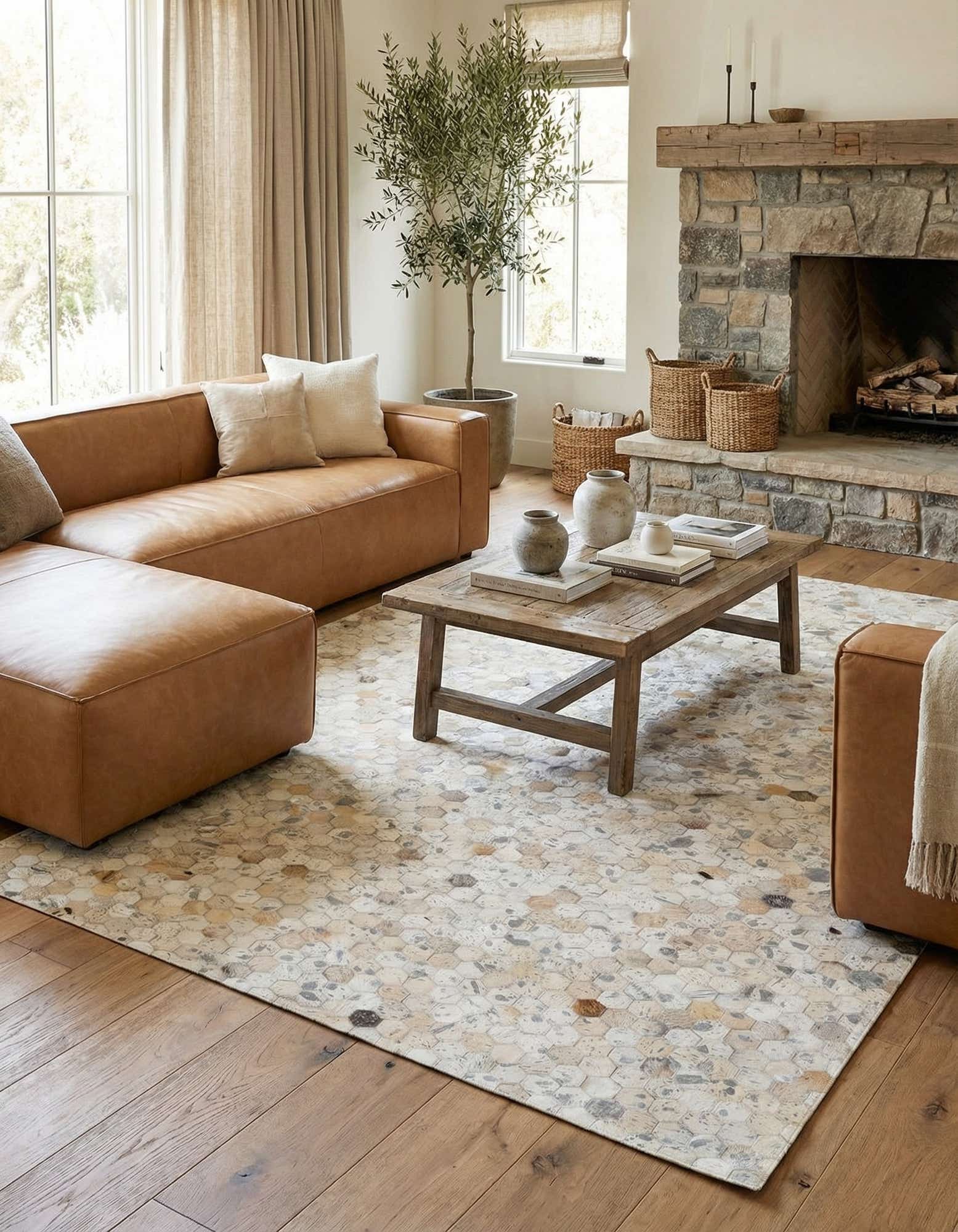 5' x 7' 11 Cowhide Stocks Rug