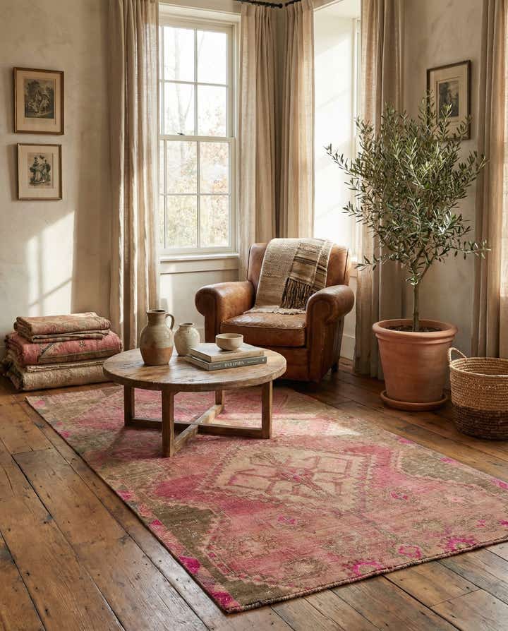 4' x 7' 4 Hand Knotted Ultra Vintage Persian Wool Rug