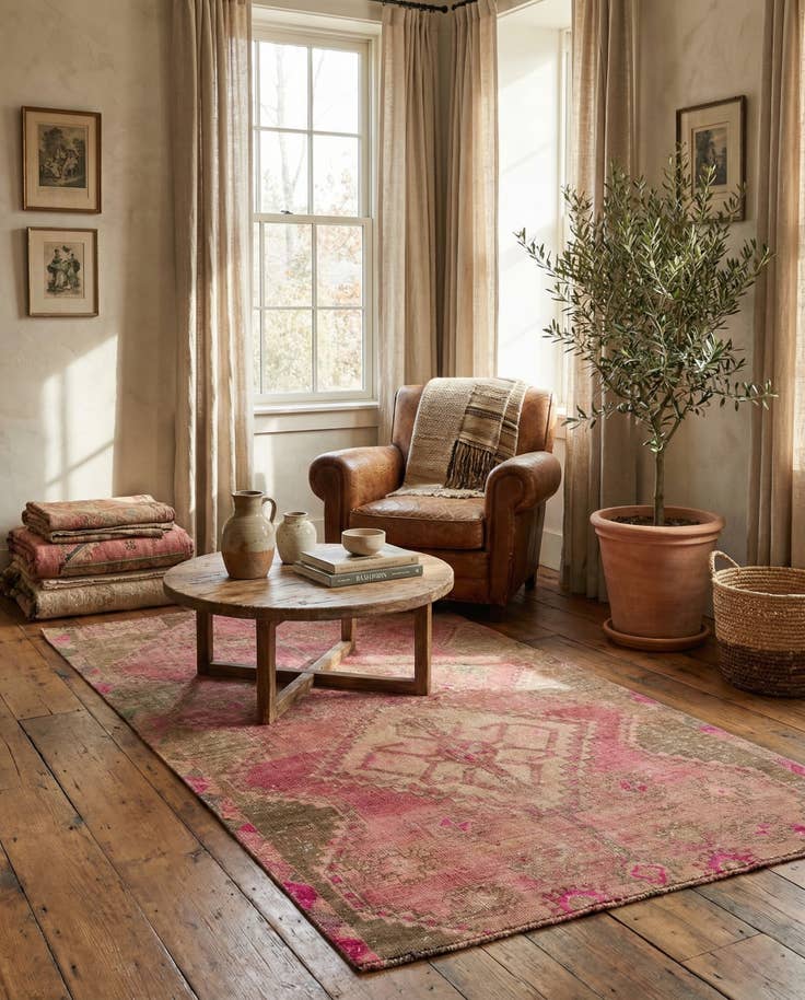 Detail image of 4' x 7' 4 Hand Knotted Ultra Vintage Persian Wool Rug