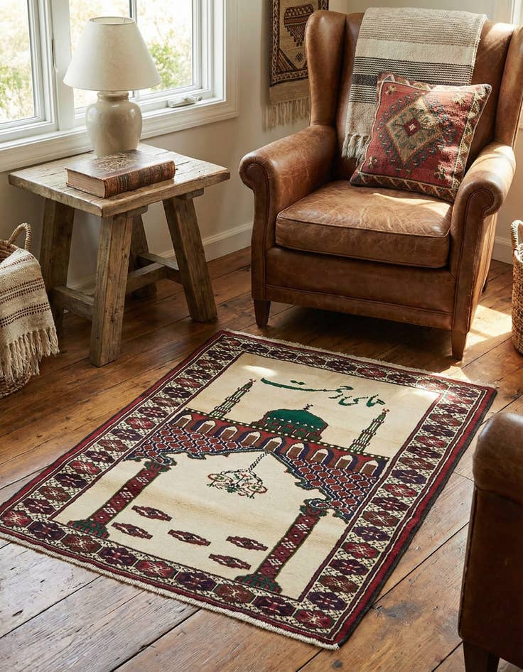 Detail image of 2' 8 x 3' 7 Hand Knotted Balouch Persian Wool Rug