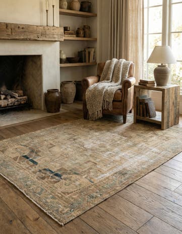 4' x 6' 9 Hand Knotted Ultra Vintage Persian Wool Rug
