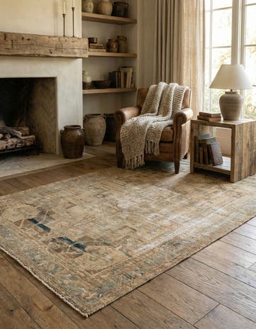 4' x 6' 9 Hand Knotted Ultra Vintage Persian Wool Rug