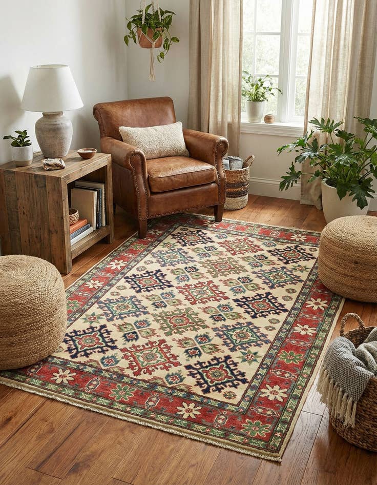 Detail image of 3' 10 x 5' 8  Hand Knotted Kazak Rug