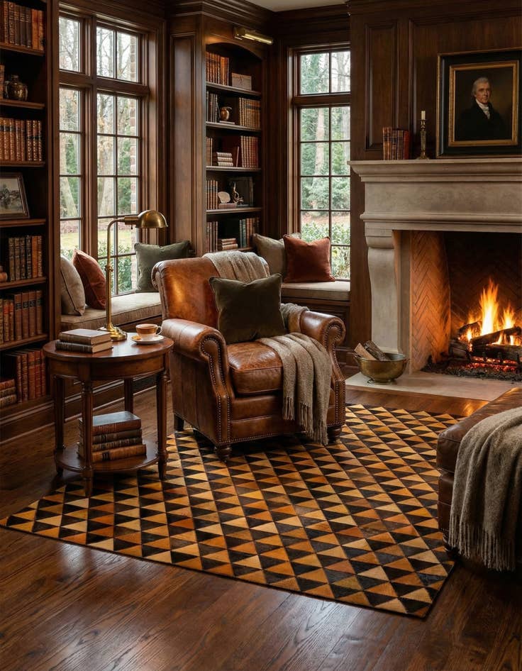 Detail image of  5' 3 x 8' 1 Cowhide - Patchwork Rug