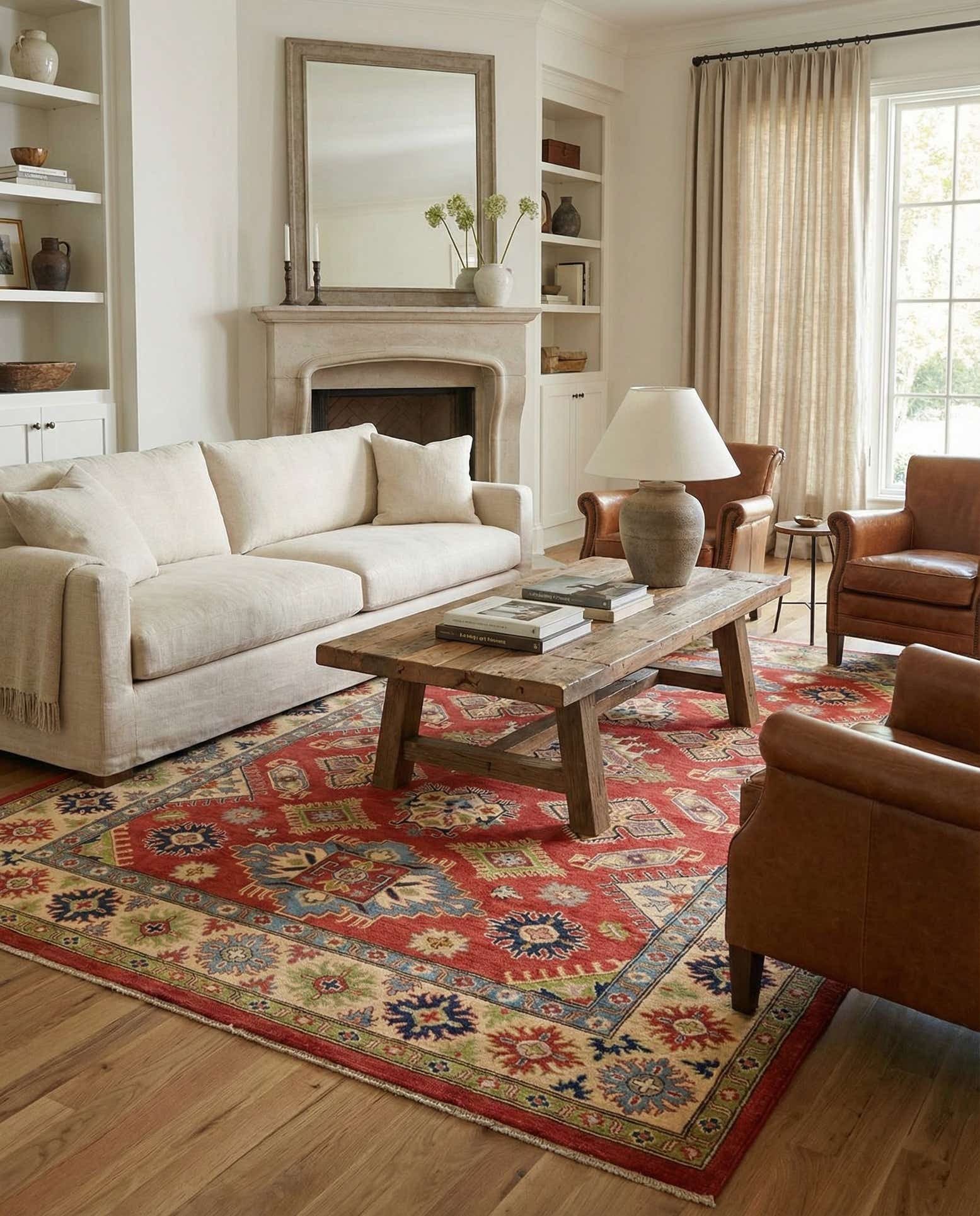 6' 7 x 9' 7 Hand Knotted Kazak Rug