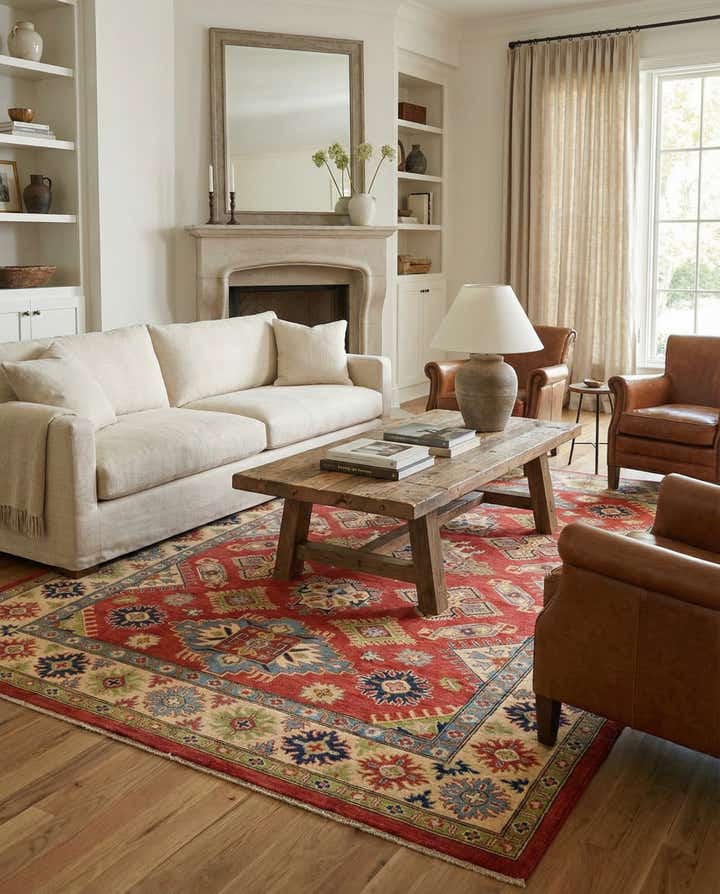 6' 7 x 9' 7 Hand Knotted Kazak Rug