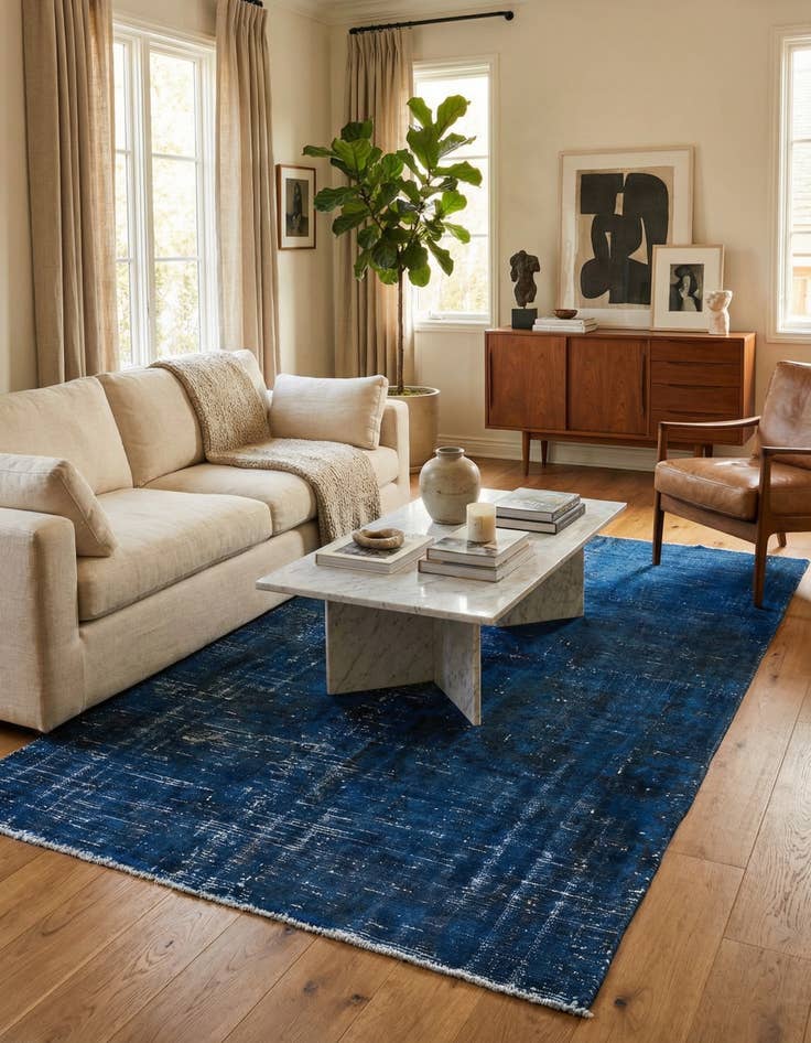 Detail image of 3' 10 x 7' 1  Hand Knotted Ultra Vintage Persian Wool Rug