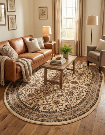Ivory Yasmin Oval Rug